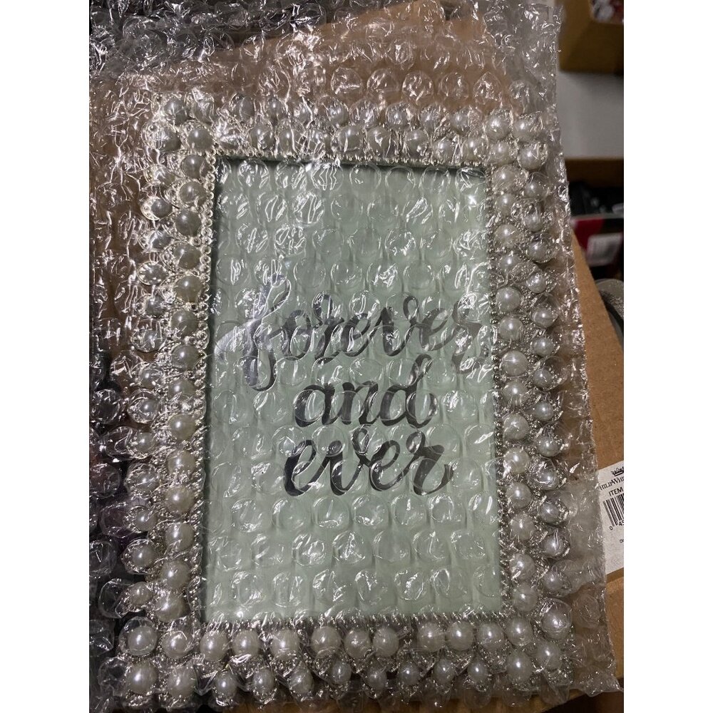 Philip Whitney Classic Silver Double Pearl Frame White Size 4X6 NEW - Picture 3 of 3